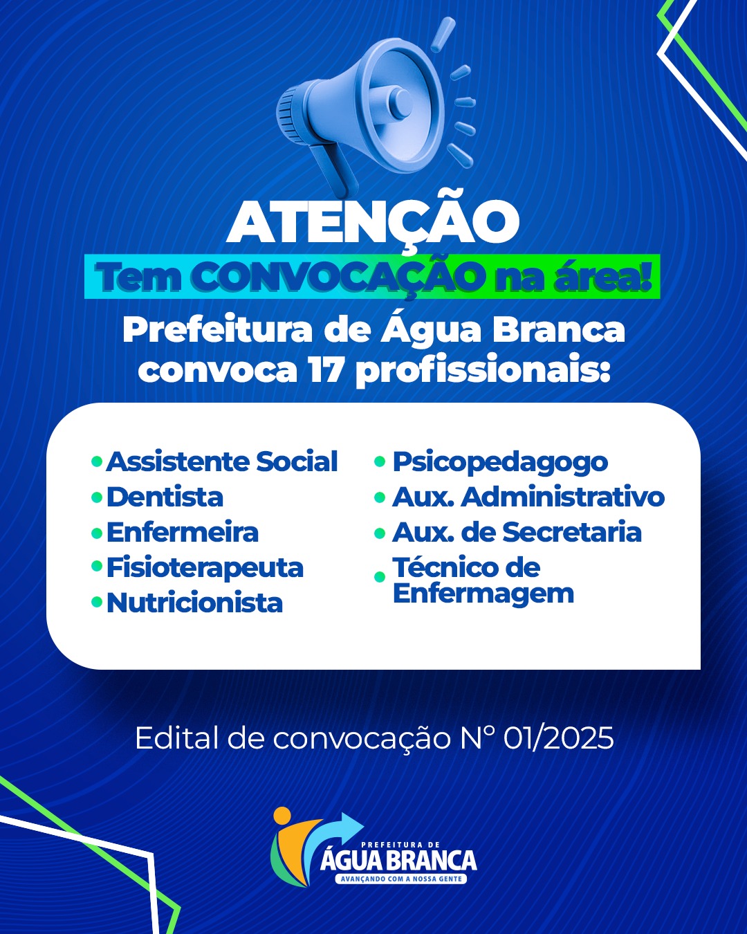 Prefeitura de Água Branca convoca 17 aprovados em concurso público Prefeitura de Água Branca convoca 17 aprovados em concurso público